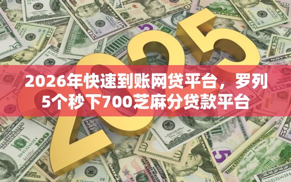 2026年快速到账网贷平台，罗列5个秒下700芝麻分贷款平台