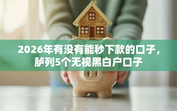 2026年有没有能秒下款的口子，胪列5个无视黑白户口子