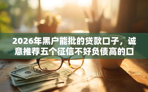 2026年黑户能批的贷款口子，诚意推荐五个征信不好负债高的口子
