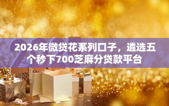 2026年微贷花系列口子，遴选五个秒下700芝麻分贷款平台