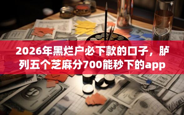 2026年黑烂户必下款的口子，胪列五个芝麻分700能秒下的app