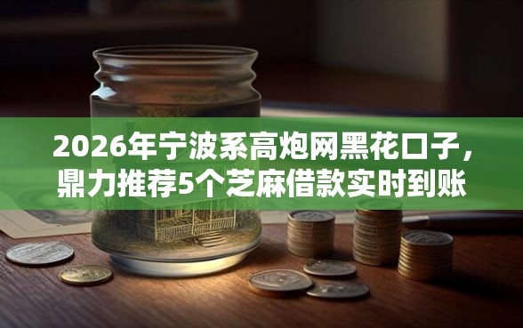 2026年宁波系高炮网黑花口子，鼎力推荐5个芝麻借款实时到账速借软件