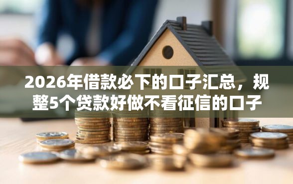 2026年借款必下的口子汇总，规整5个贷款好做不看征信的口子