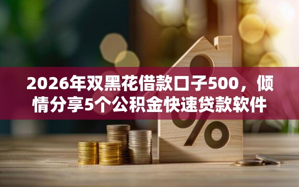 2026年双黑花借款口子500，倾情分享5个公积金快速贷款软件