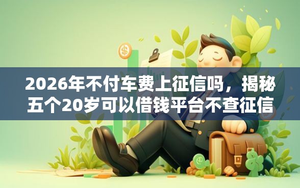 2026年不付车费上征信吗，揭秘五个20岁可以借钱平台不查征信的软件