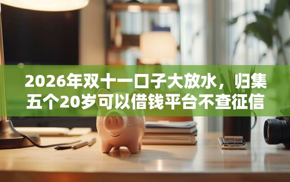 2026年双十一口子大放水，归集五个20岁可以借钱平台不查征信的口子