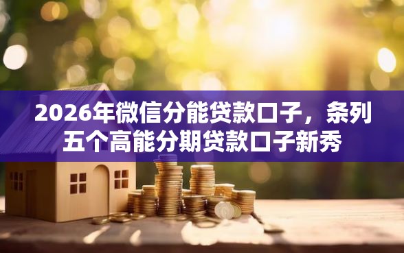 2026年微信分能贷款口子，条列五个高能分期贷款口子新秀