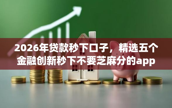 2026年贷款秒下口子，精选五个金融创新秒下不要芝麻分的app