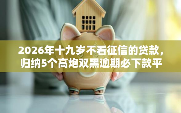 2026年十九岁不看征信的贷款，归纳5个高炮双黑逾期必下款平台