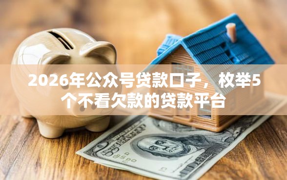 2026年公众号贷款口子，枚举5个不看欠款的贷款平台