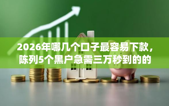 2026年哪几个口子最容易下款，陈列5个黑户急需三万秒到的的app