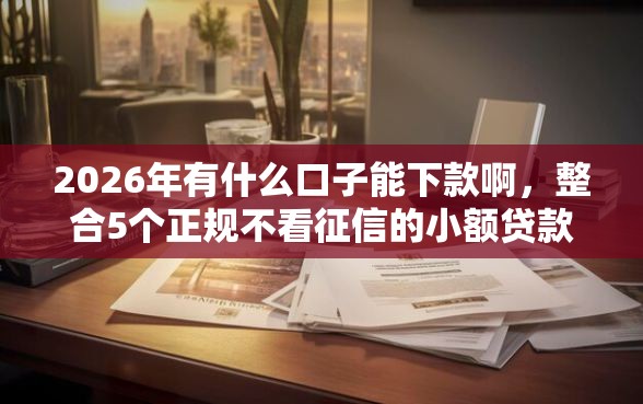 2026年有什么口子能下款啊，整合5个正规不看征信的小额贷款平台