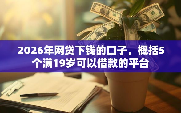 2026年网贷下钱的口子，概括5个满19岁可以借款的平台