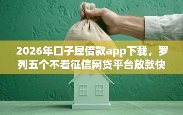 2026年口子屋借款app下载，罗列五个不看征信网贷平台放款快的app