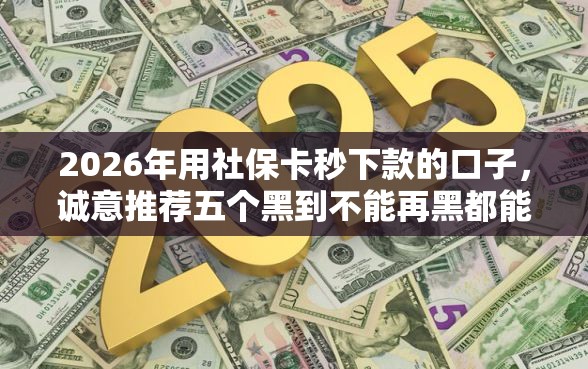 2026年用社保卡秒下款的口子，诚意推荐五个黑到不能再黑都能下款的口子