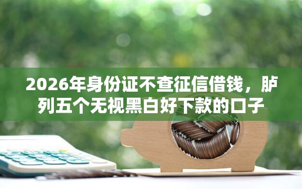 2026年身份证不查征信借钱，胪列五个无视黑白好下款的口子