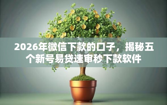 2026年微信下款的口子,揭秘五个新号易贷速审秒下款软件 2026年微信下款的口子,揭秘五个新号易贷速审秒下款软件