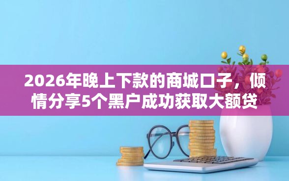 2026年晚上下款的商城口子，倾情分享5个黑户成功获取大额贷款的平台