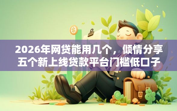 2026年网贷能用几个，倾情分享五个新上线贷款平台门槛低口子