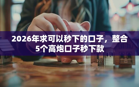 2026年求可以秒下的口子，整合5个高炮口子秒下款