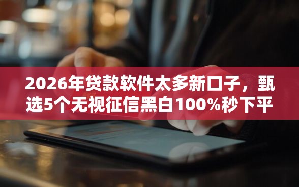 2026年贷款软件太多新口子，甄选5个无视征信黑白100%秒下平台