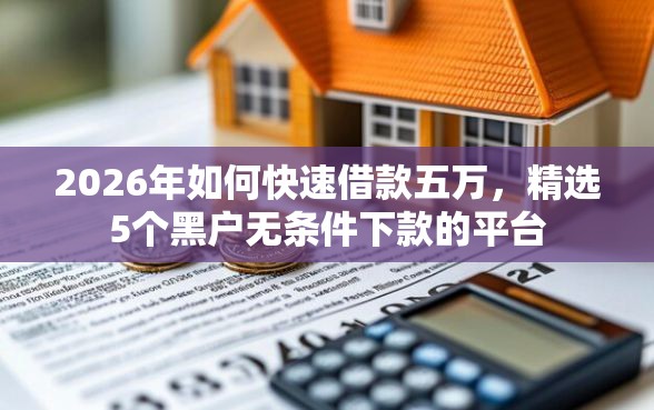 2026年如何快速借款五万，精选5个黑户无条件下款的平台