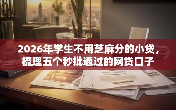 2026年学生不用芝麻分的小贷，梳理五个秒批通过的网贷口子