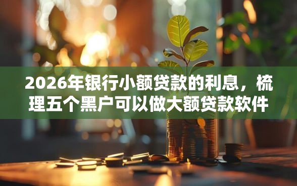 2026年银行小额贷款的利息，梳理五个黑户可以做大额贷款软件