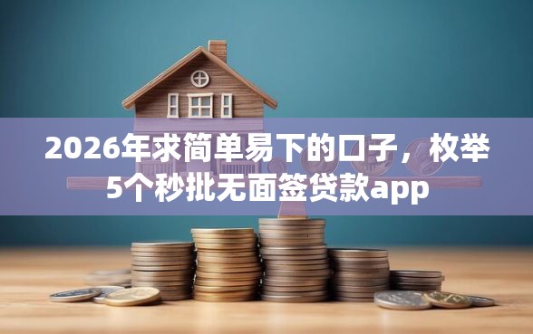 2026年求简单易下的口子，枚举5个秒批无面签贷款app