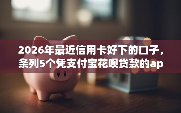 2026年最近信用卡好下的口子，条列5个凭支付宝花呗贷款的app