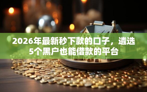2026年最新秒下款的口子，遴选5个黑户也能借款的平台