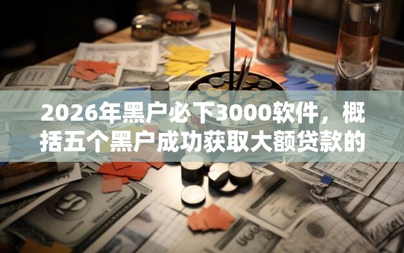 2026年黑户必下3000软件，概括五个黑户成功获取大额贷款的软件