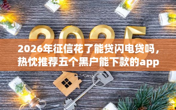 2026年征信花了能贷闪电贷吗，热忱推荐五个黑户能下款的app