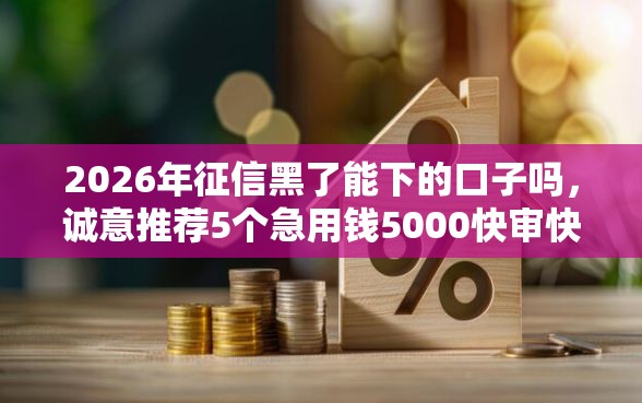 2026年征信黑了能下的口子吗，诚意推荐5个急用钱5000快审快贷无需征信平台