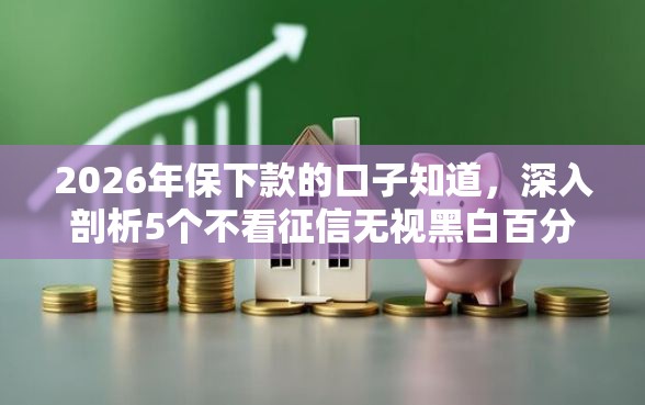 2026年保下款的口子知道，深入剖析5个不看征信无视黑白百分百下款网贷软件
