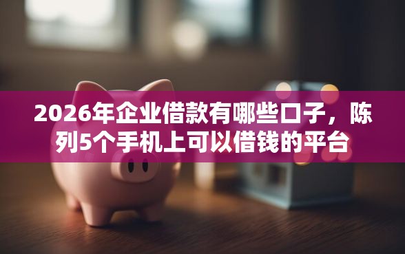 2026年企业借款有哪些口子，陈列5个手机上可以借钱的平台