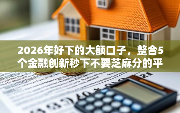 2026年好下的大额口子，整合5个金融创新秒下不要芝麻分的平台