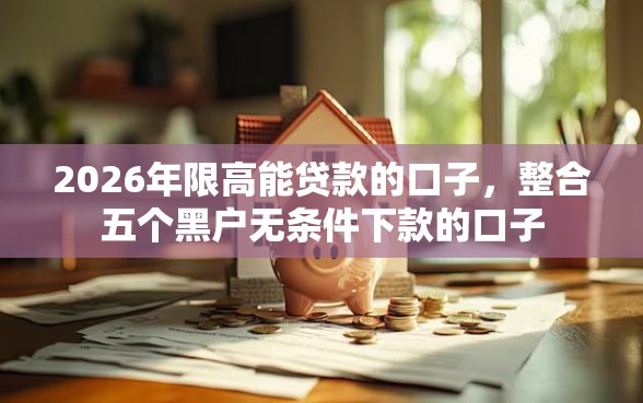 2026年限高能贷款的口子，整合五个黑户无条件下款的口子