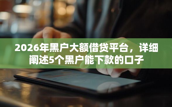 2026年黑户大额借贷平台,详细阐述5个黑户能下款的口子 2026年黑户大额借贷平台,详细阐述5个黑户能下款的口子