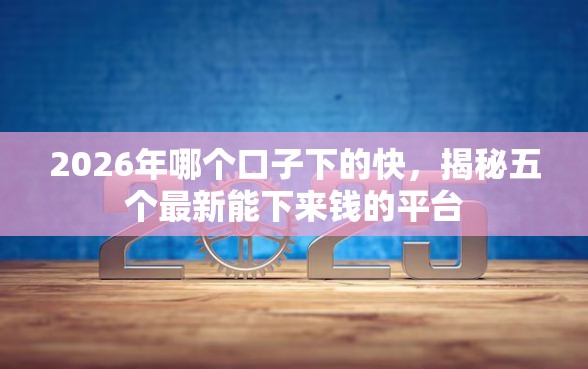 2026年哪个口子下的快，揭秘五个最新能下来钱的平台