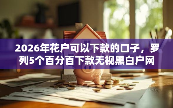 2026年花户可以下款的口子，罗列5个百分百下款无视黑白户网贷平台