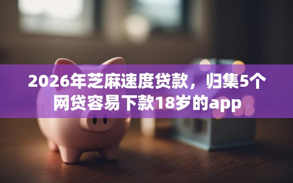 2026年芝麻速度贷款，归集5个网贷容易下款18岁的app