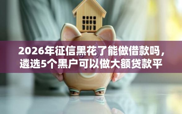 2026年征信黑花了能做借款吗，遴选5个黑户可以做大额贷款平台