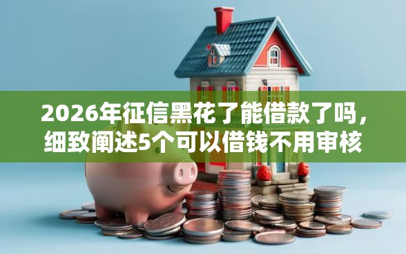 2026年征信黑花了能借款了吗，细致阐述5个可以借钱不用审核的平台