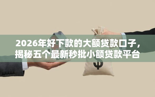 2026年好下款的大额贷款口子，揭秘五个最新秒批小额贷款平台