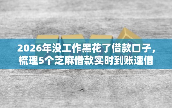 2026年没工作黑花了借款口子，梳理5个芝麻借款实时到账速借口子