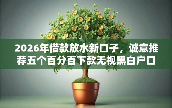2026年借款放水新口子，诚意推荐五个百分百下款无视黑白户口子