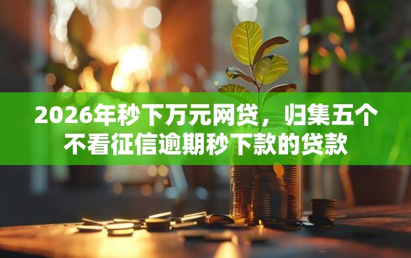 2026年秒下万元网贷，归集五个不看征信逾期秒下款的贷款