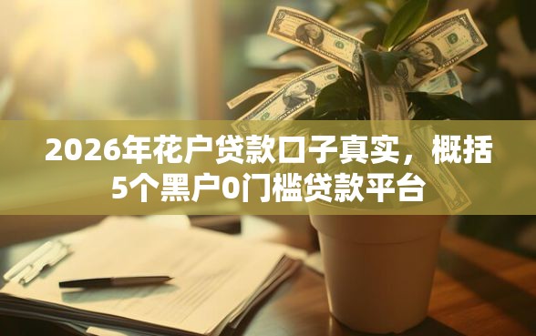 2026年花户贷款口子真实，概括5个黑户0门槛贷款平台