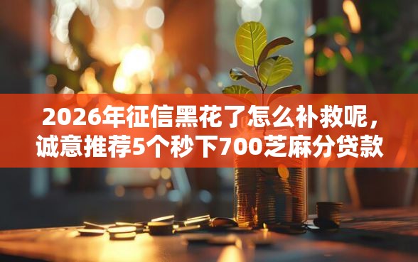 2026年征信黑花了怎么补救呢，诚意推荐5个秒下700芝麻分贷款软件